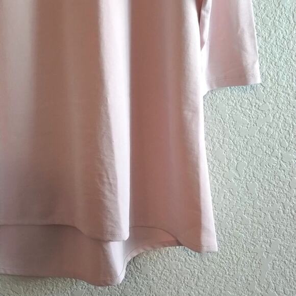 J. Jill Wearever Rosewater Mix Media Tunic 3/4 Sleeve Flowy Soft Pink  Blouse S - Picture 11 of 12